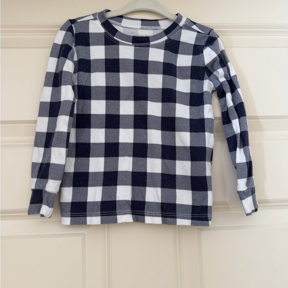 Pottery Barn Kids Navy and White Checkered pajama set 3T